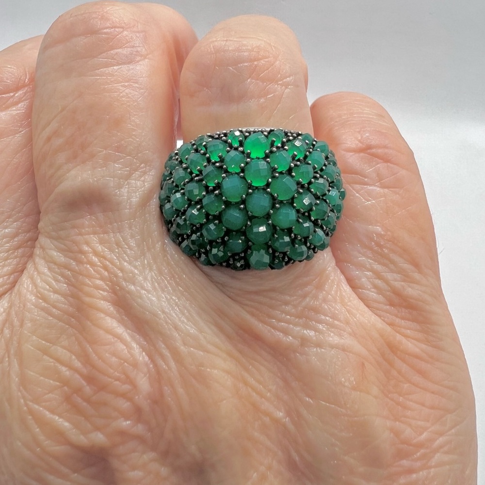 David Yurman Osetra Berries Ring With Green Onyx - Picture 10 of 16